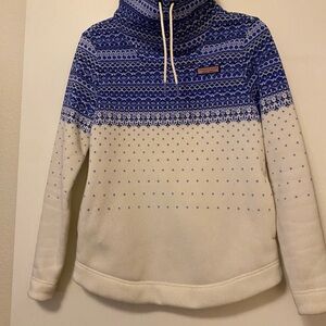 Vineyard Vines Blue and White Cowl Neck pullover